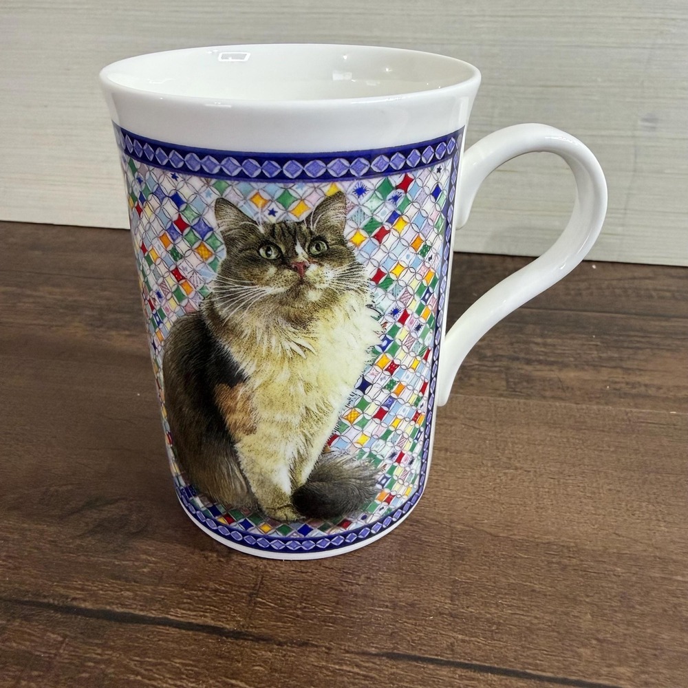 VTG 1998 Lesley Anne Ivory Cats Coffee Mug Crown Trent Fine Bone China England